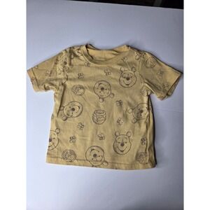 Disney Baby Winnie the Pooh Yellow Sketch Print T-Shirt 12M Short Sleeve Tee